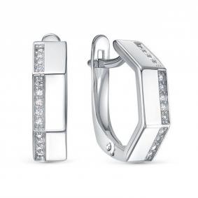 Серебряные серьги КЮЗ Del'ta Dс1206951 с фианитом Dс1206951 фото