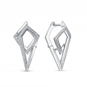 Серебряные серьги КЮЗ Del'ta Dс1207304 с фианитом Dс1207304 фото