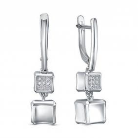 Серебряные серьги КЮЗ Del'ta Dс1207816 с фианитом Dс1207816 фото