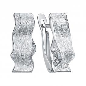 Серебряные серьги КЮЗ Del'ta Dс1208271 с фианитом Dс1208271 фото