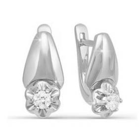 Серьги из белого золота КЮЗ Del'ta Dс121954 Dс121954 фото