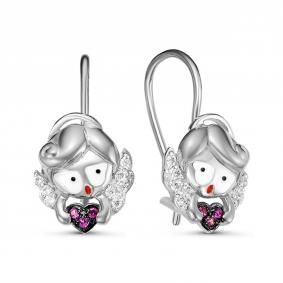 Серебряные серьги КЮЗ Del'ta Dс126297 с фианитом Dс126297 фото