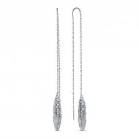 Серебряные серьги КЮЗ Del'ta Dс141037 с фианитом Dс141037 фото