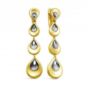 Серьги из лимонного серебра КЮЗ Del'ta Dс222461пзж Dс222461пзж фото