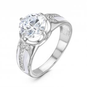 Серебряное кольцо КЮЗ Del'ta Dс910273 с фианитом и эмалью Dс910273 фото