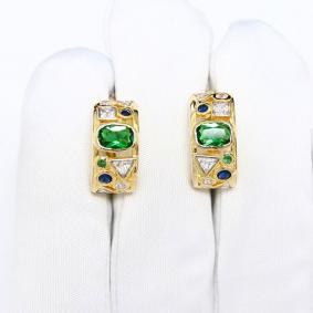 Серьги из лимонного серебра ВЕРОНА Ec05801z с цирконием Ec05801z фото