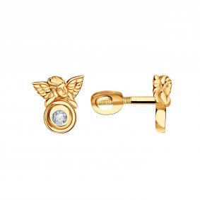 Золотые серьги Grant GR0701113 с бриллиантом GR0701113 фото