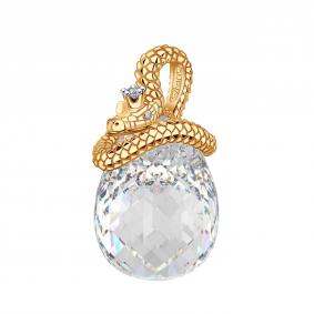 Золотая подвеска Символ года Змея Grant с бриллиантом и кварцем GR0801080 GR0801080 фото
