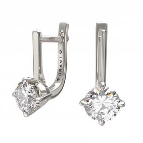 Серьги из белого золота Grant GR5601587 с бриллиантом GR5601587 фото