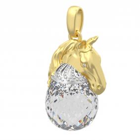 Подвеска из лимонного золота Символ года Лошадь Grant с кварцем и бриллиантом GR9877150 GR9877150 фото