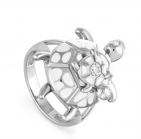Серебряное кольцо KABAROVSKY K1-001-0110 с фианитом и эмалью K1-001-0110 фото