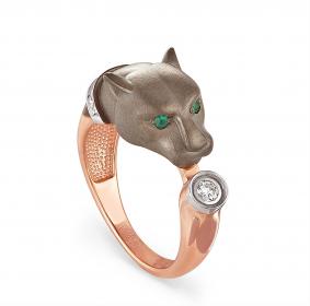 Золотое кольцо KABAROVSKY K1-0296-1200 с бриллиантом и изумрудом K1-0296-1200 фото