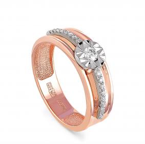 Золотое кольцо KABAROVSKY K1-0323-1000 с бриллиантом K1-0323-1000 фото