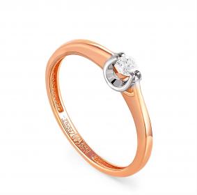 Золотое кольцо KABAROVSKY K1-0327-1000 с бриллиантом K1-0327-1000 фото