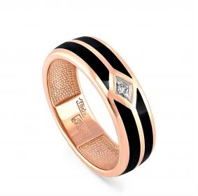 Золотое кольцо KABAROVSKY K1-0367-1002 с бриллиантом и эмалью K1-0367-1002 фото
