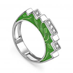 Серебряное кольцо KABAROVSKY K1-039-7901 с фианитом и эмалью K1-039-7901 фото
