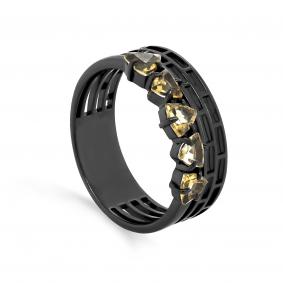 Серебряное кольцо KABAROVSKY K1-051-2989 с цитрином и керамикой K1-051-2989 фото
