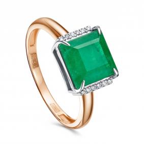 Золотое кольцо KABAROVSKY K1-0569/6-1200 с бриллиантом и изумрудом K1-0569/6-1200 фото