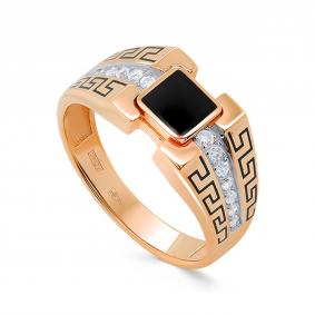 Золотое кольцо KABAROVSKY K1-0642-1002 с бриллиантом и эмалью K1-0642-1002 фото