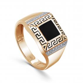 Золотое кольцо KABAROVSKY K1-0650-1002 с бриллиантом и эмалью K1-0650-1002 фото