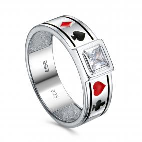 Серебряное кольцо KABAROVSKY K1-084-7901 с фианитом и эмалью K1-084-7901 фото