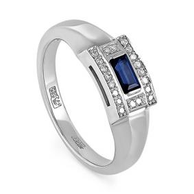 Кольцо из белого золота KABAROVSKY K1-1071-1100 с бриллиантом и сапфиром K1-1071-1100 фото