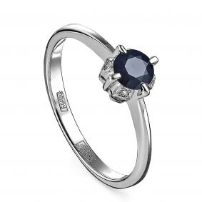 Кольцо из белого золота KABAROVSKY K1-1076-1100 с бриллиантом и сапфиром K1-1076-1100 фото