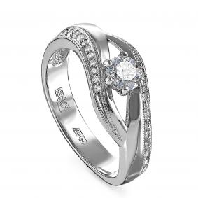 Кольцо из белого золота KABAROVSKY K1-1095-1000 с бриллиантом K1-1095-1000 фото