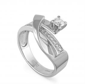 Кольцо из белого золота KABAROVSKY K1-1123-1000 с бриллиантом K1-1123-1000 фото