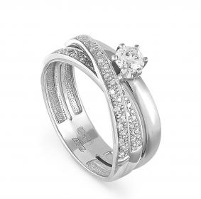 Кольцо из белого золота KABAROVSKY K1-1223-1000 с бриллиантом K1-1223-1000 фото