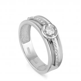 Кольцо из белого золота KABAROVSKY K1-1251-1000 с бриллиантом K1-1251-1000 фото