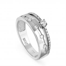 Кольцо из белого золота KABAROVSKY K1-1332-1000 с бриллиантом K1-1332-1000 фото