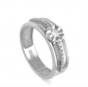 Кольцо из белого золота KABAROVSKY K1-1335-1000 с бриллиантом K1-1335-1000 фото