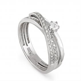 Кольцо из белого золота KABAROVSKY K1-1341-1000 с бриллиантом K1-1341-1000 фото