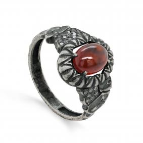 Кольцо из черненого серебра KABAROVSKY с бриллиантом и гессонитом K1-141-9783 K1-141-9783 фото