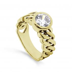 Кольцо из лимонного серебра KABAROVSKY K1-143-7931 с фианитом K1-143-7931 фото