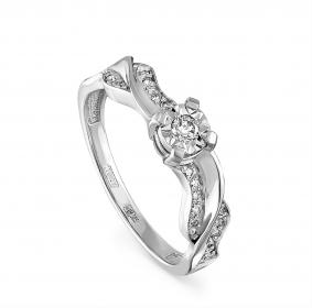 Кольцо из белого золота KABAROVSKY K1-1435-1000 с бриллиантом K1-1435-1000 фото