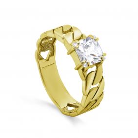 Кольцо из лимонного серебра KABAROVSKY K1-148-7931 с фианитом K1-148-7931 фото