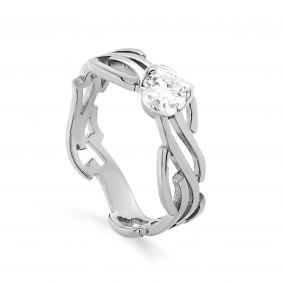 Кольцо из белого золота KABAROVSKY K1-1509-1000 с бриллиантом K1-1509-1000 фото