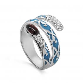 Серебряное кольцо KABAROVSKY K1-160-0105 с фианитом и эмалью K1-160-0105 фото