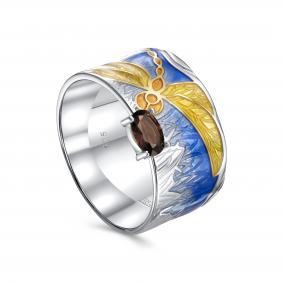 Серебряное кольцо KABAROVSKY K1-186-31387 с эмалью и Swarovski K1-186-31387 фото