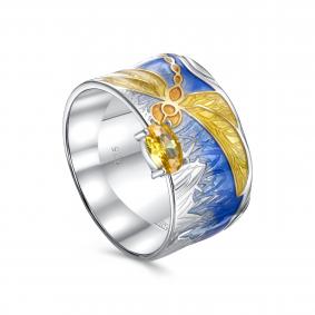 Серебряное кольцо KABAROVSKY K1-186-40687 с фианитом и эмалью K1-186-40687 фото