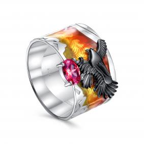 Серебряное кольцо KABAROVSKY K1-188-30389 с эмалью и Swarovski K1-188-30389 фото