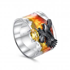 Серебряное кольцо KABAROVSKY K1-188-40689 с фианитом и эмалью K1-188-40689 фото