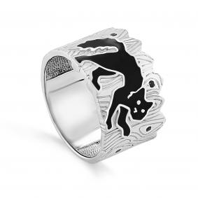 Серебряное кольцо KABAROVSKY K1-190-41002 с фианитом и эмалью K1-190-41002 фото