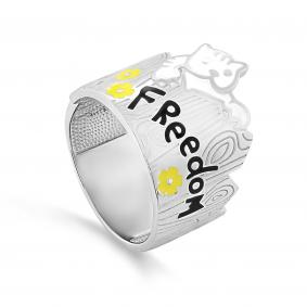 Серебряное кольцо KABAROVSKY K1-193-0001 с эмалью K1-193-0001 фото