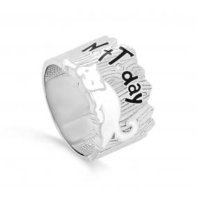 Серебряное кольцо KABAROVSKY K1-196-7910 с фианитом и эмалью K1-196-7910 фото