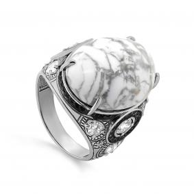 Серебряное кольцо KABAROVSKY с фианитом и каулитом K1-201-21289 K1-201-21289 фото