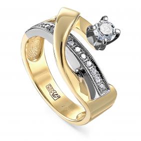 Кольцо из лимонного золота KABAROVSKY K1-2123-1000 с бриллиантом K1-2123-1000 фото