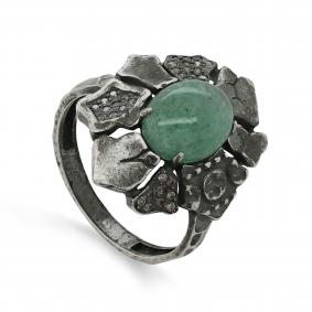 Кольцо из черненого серебра KABAROVSKY K1-215-10583 с бриллиантом и кварцем K1-215-10583 фото